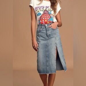 We The Free Mambo Light Blue Denim Skirt